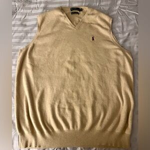 Ralph Lauren Men's V-Neck Cream Sweater Vest